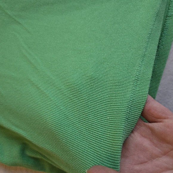 THML Kelly Green Ribbed Tank Top Pleated Ruffle Sleeves L - Picture 9 of 9